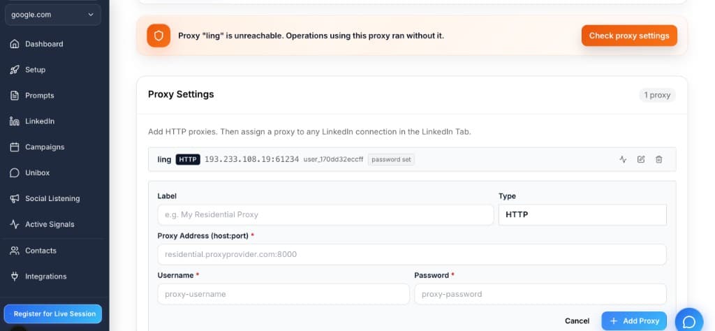 Bring Your Own Proxy (Optional): LinkedIn Proxy Setup in Icebreakly